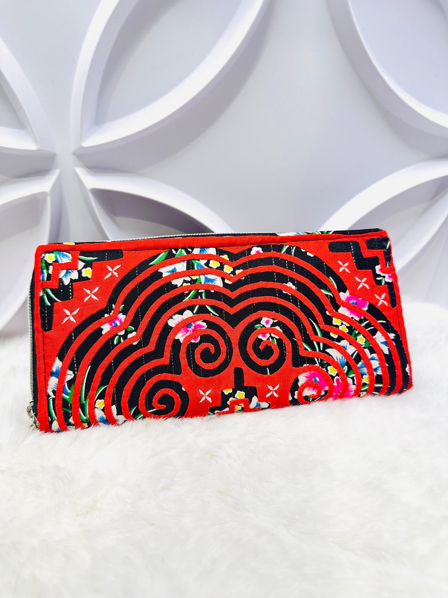 Handmade Qwj Wallet - Red/Black