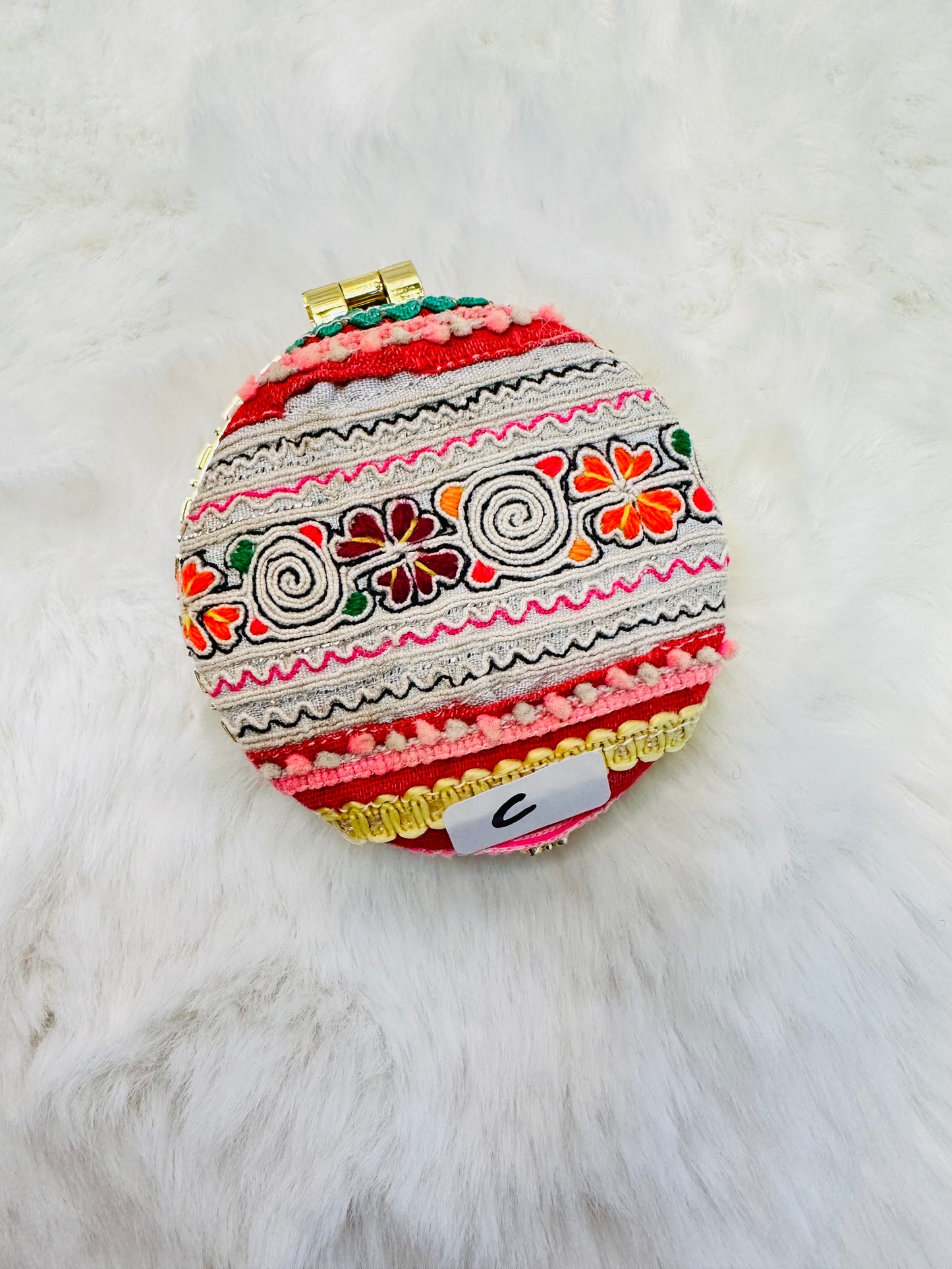 Vintage Handmade Ntaub Mirror