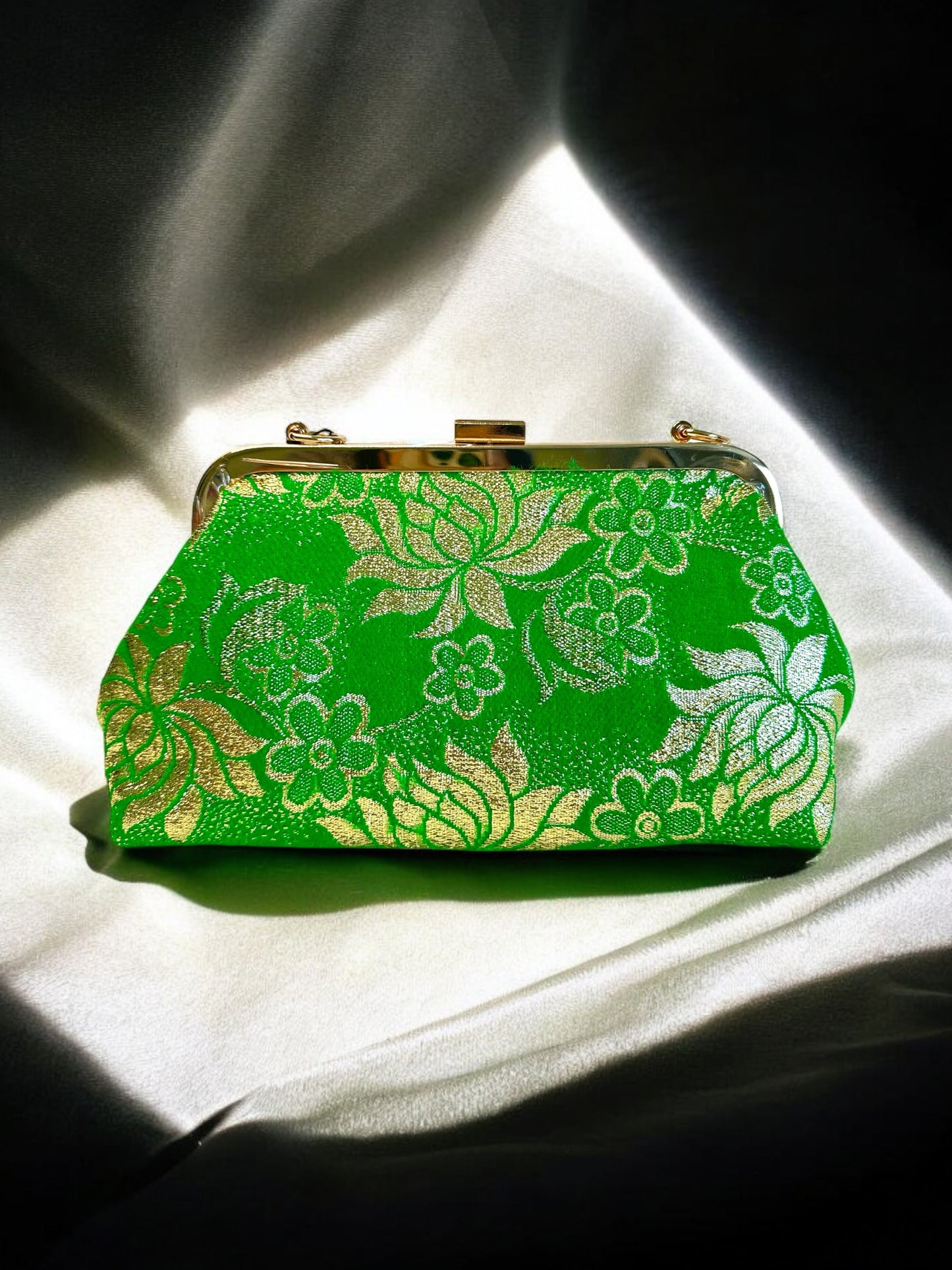 Vintage Gold Hlab Handbag - Green Lotus