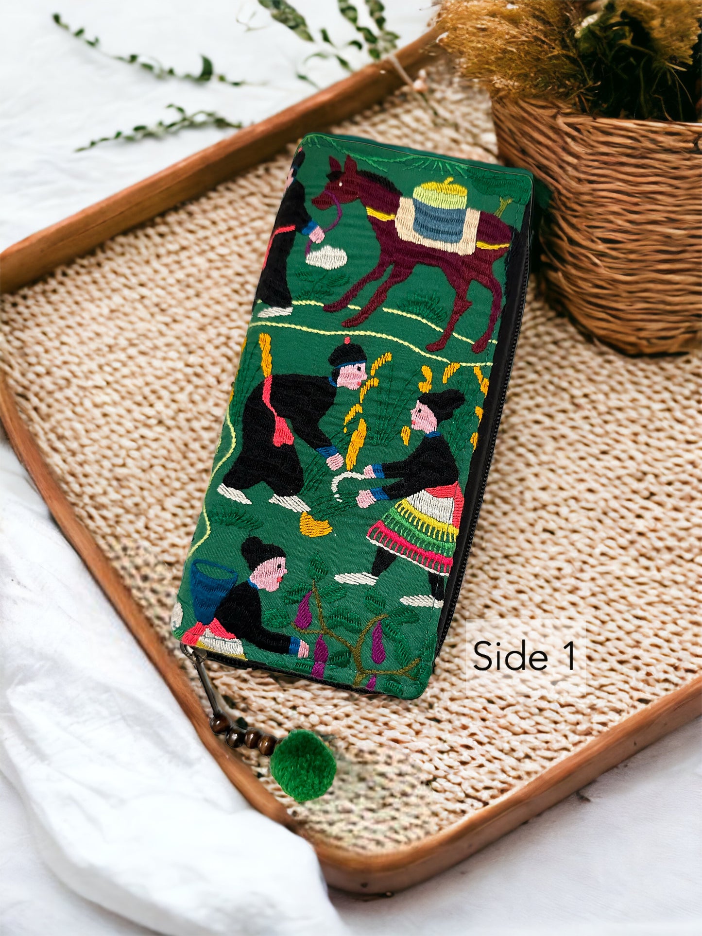 Tapestry Cloth Wallet (Forest Green)