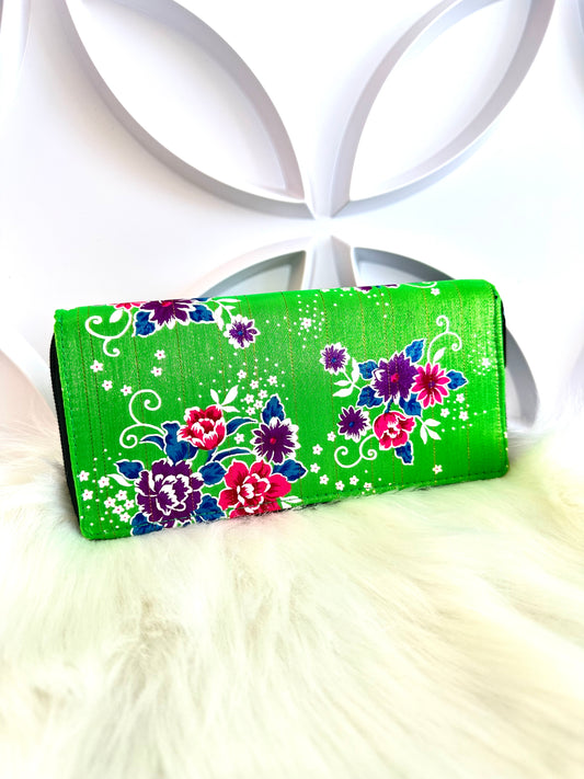 Lis Loos Wallet (Green Cherry Blossoms)