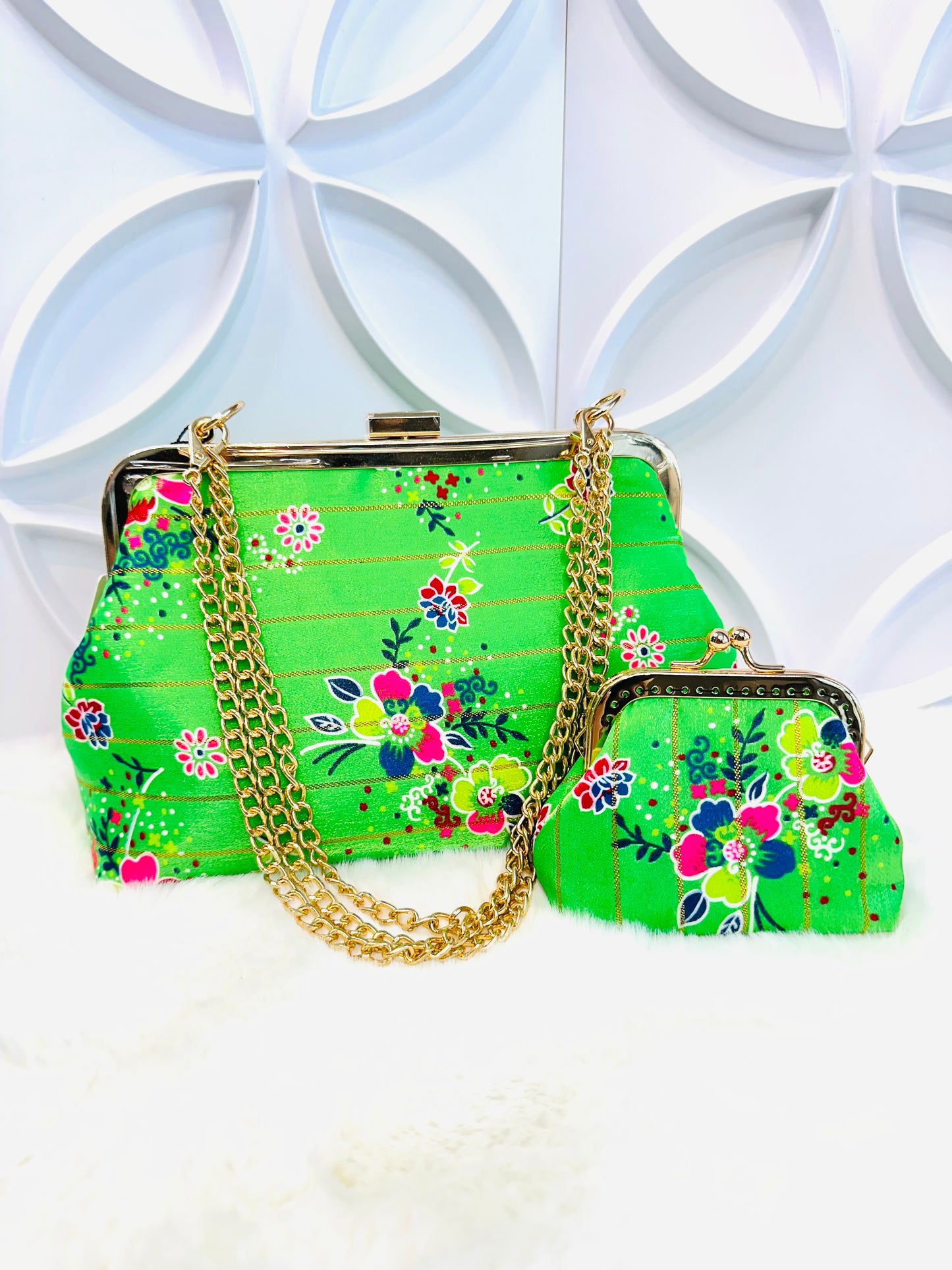 Vintage Lis Loos Set - Rainbow Floral (Green)