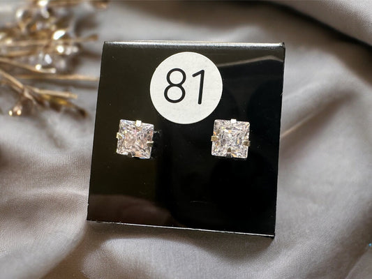 LIVE Princess-cut CZ Studs