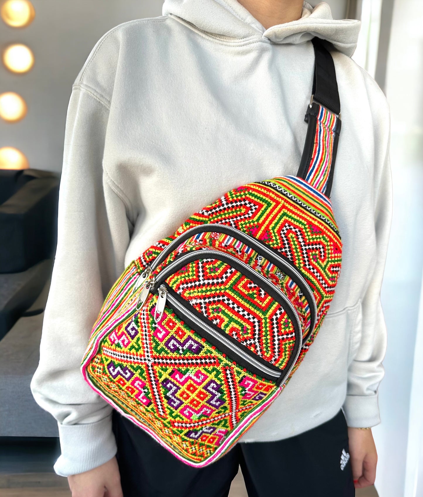 Handmade Paj Ntaub Sling Bag