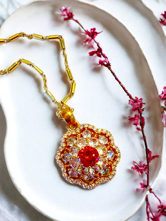 LIVE-Ruby Necklace (24K gold plated)