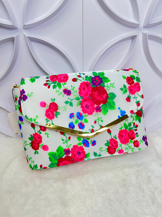 LIVE Lis Loos Crossbody - White/Pink Floral