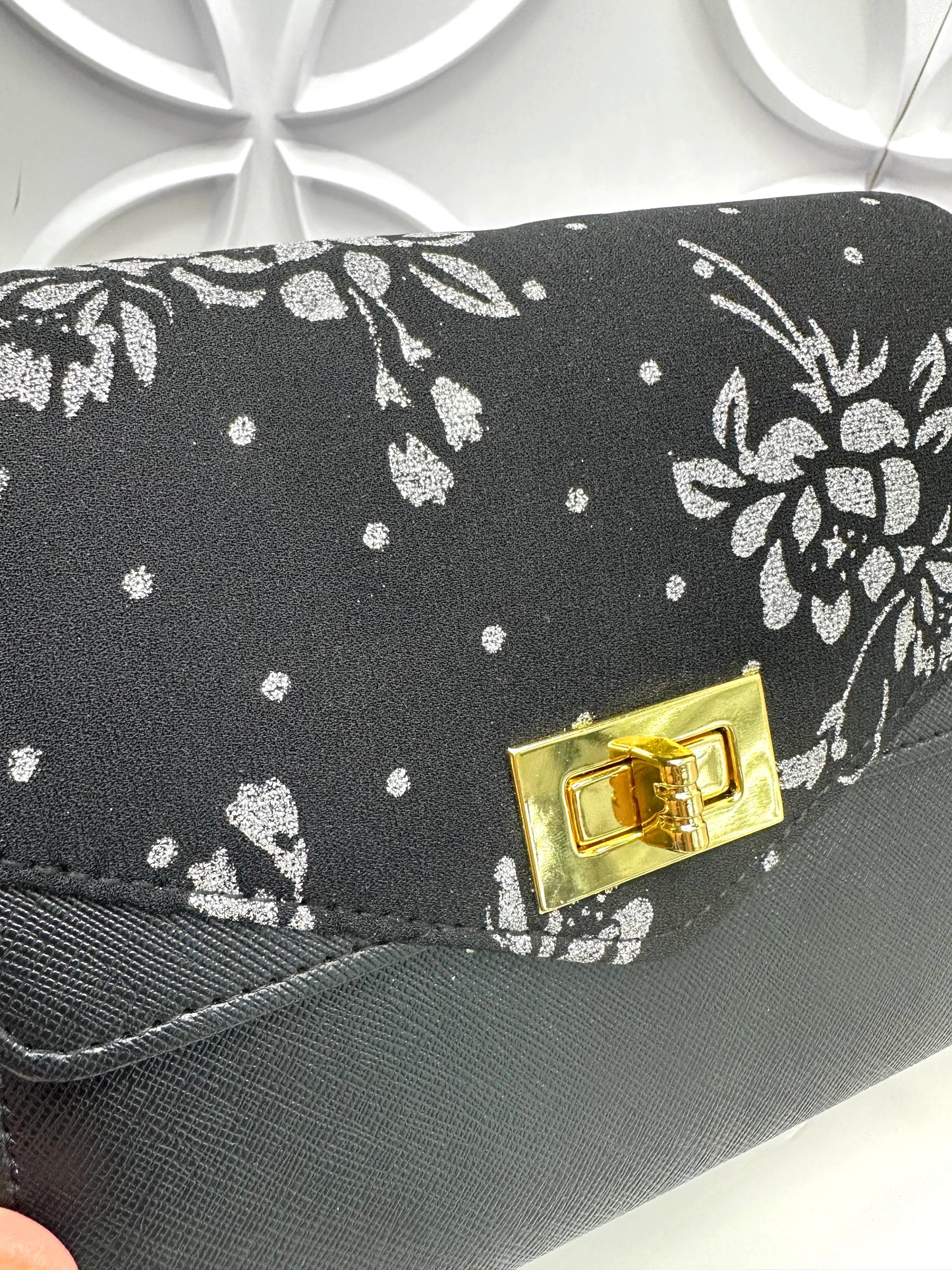 Mini Envelope Crossbody - Silver Floral (FX1)