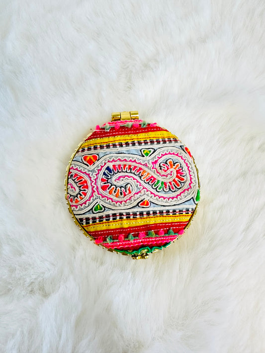 Vintage Handmade Ntaub Mirror