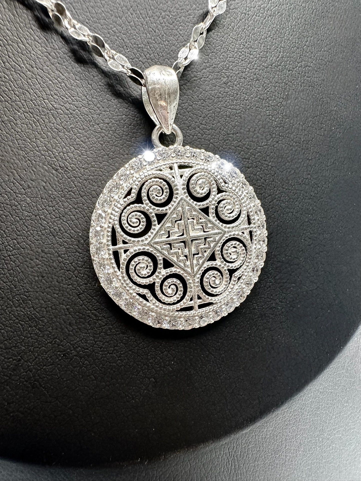 CZ Paj Ntaub Necklace