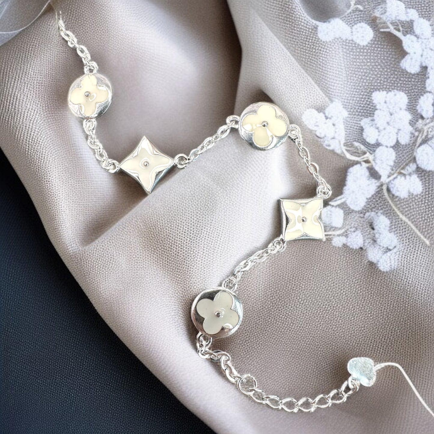 LV Inspo Bracelet (White)