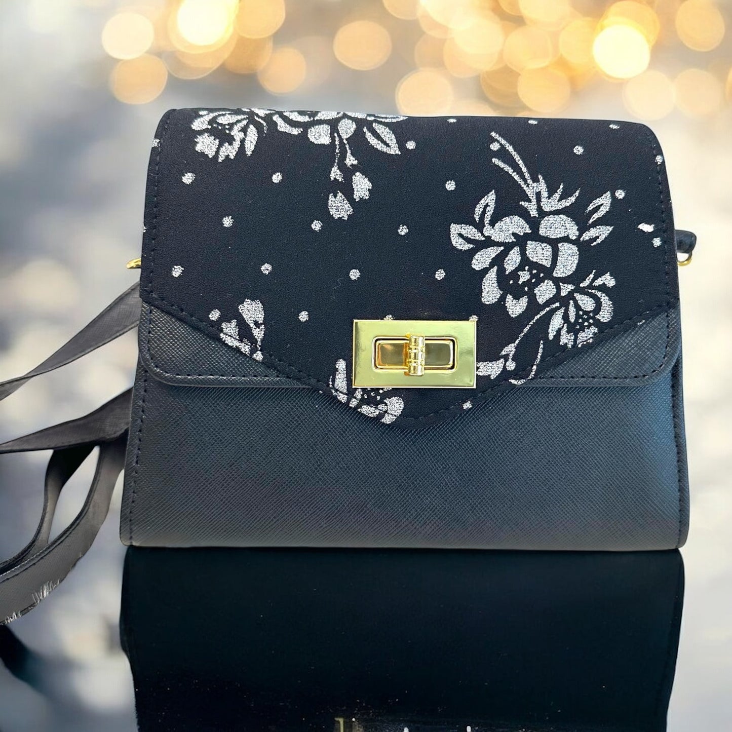 Mini Envelope Crossbody - Silver Floral (FX1)